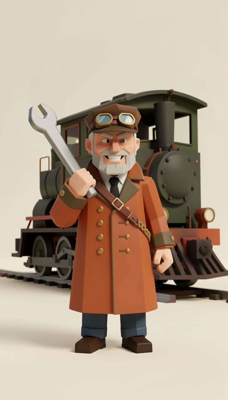 The conductor concept, the Gaffer: the first look at the character.