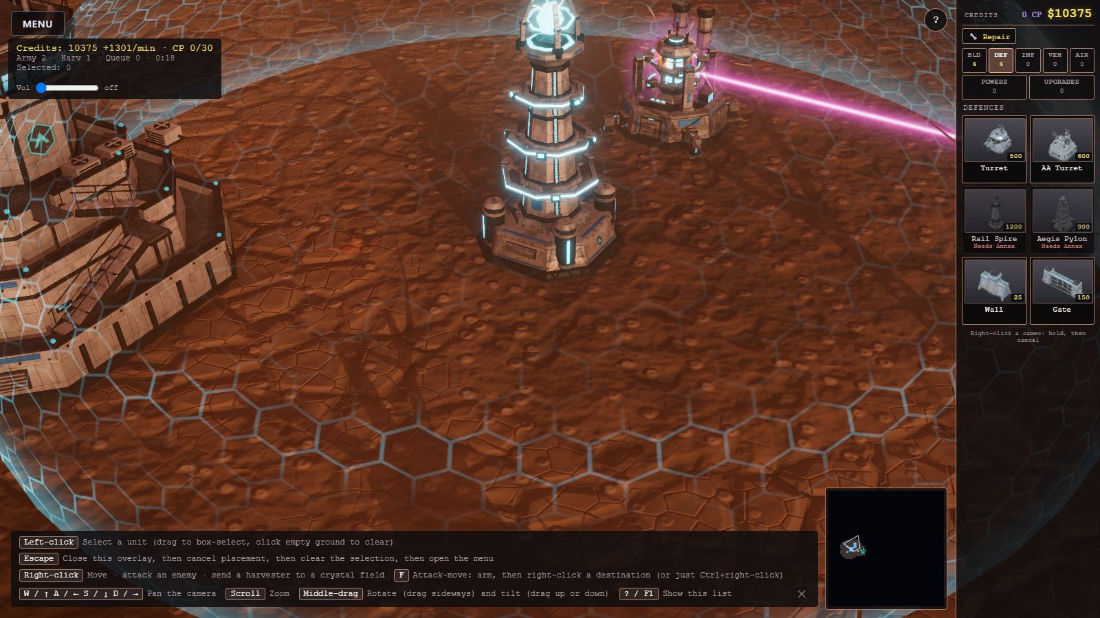 The Aegis Pylon's dome taking hits.