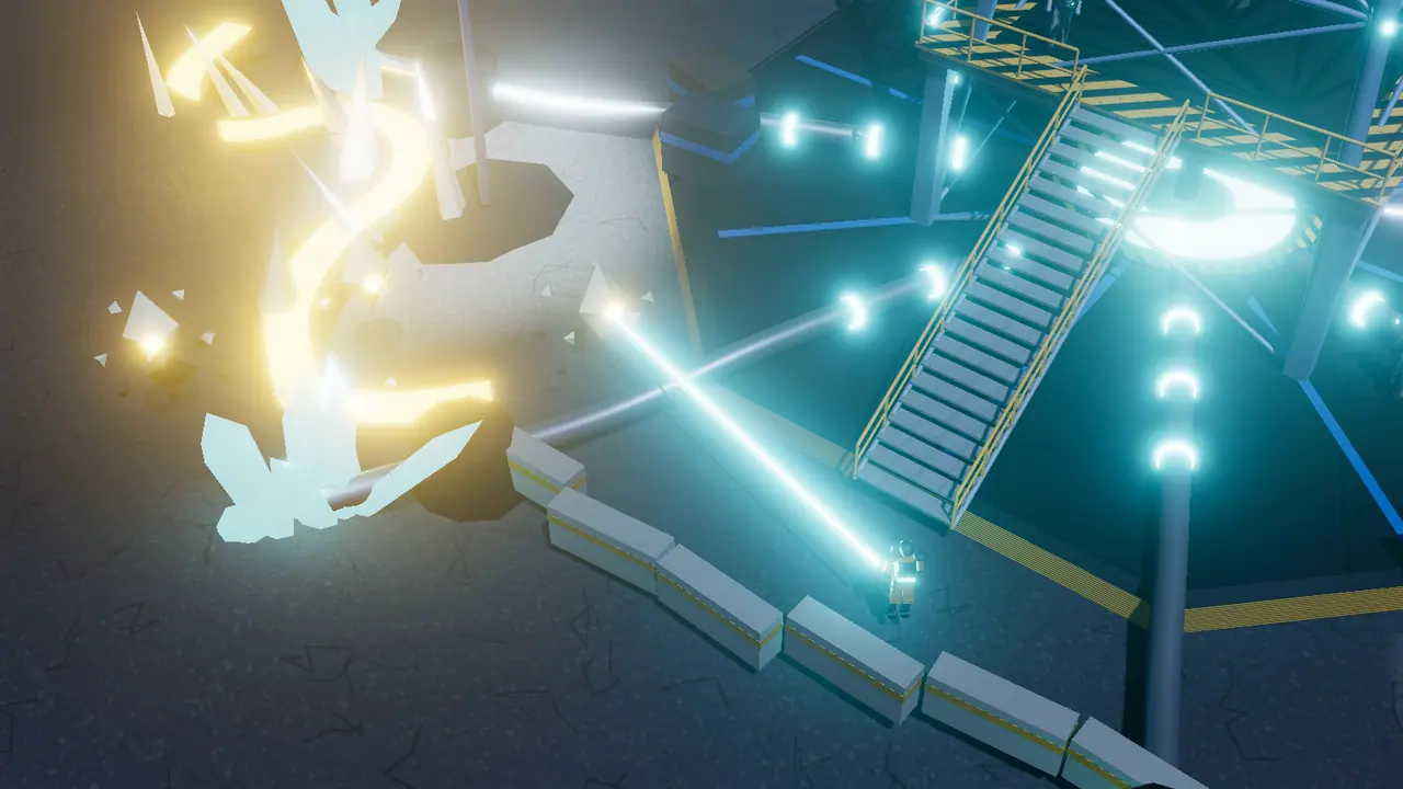 The same drill from the gameplay camera, about five times closer than Harrowfall's.