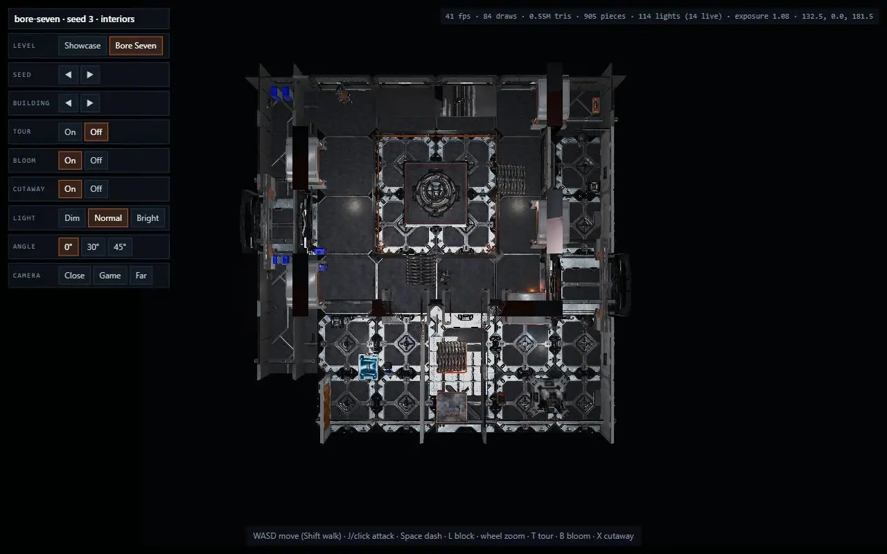 Floor plan, before: a maze of small cells.
