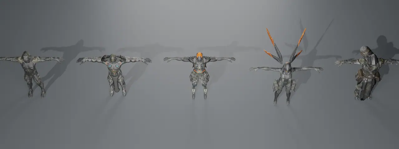 The same lineup from the game camera.
