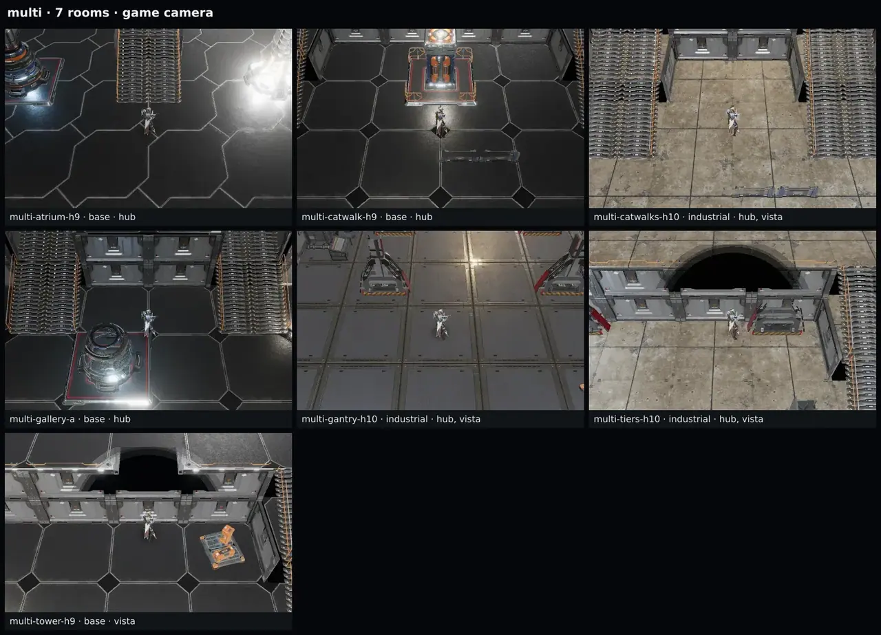 Contact sheet of the multi-level rooms.