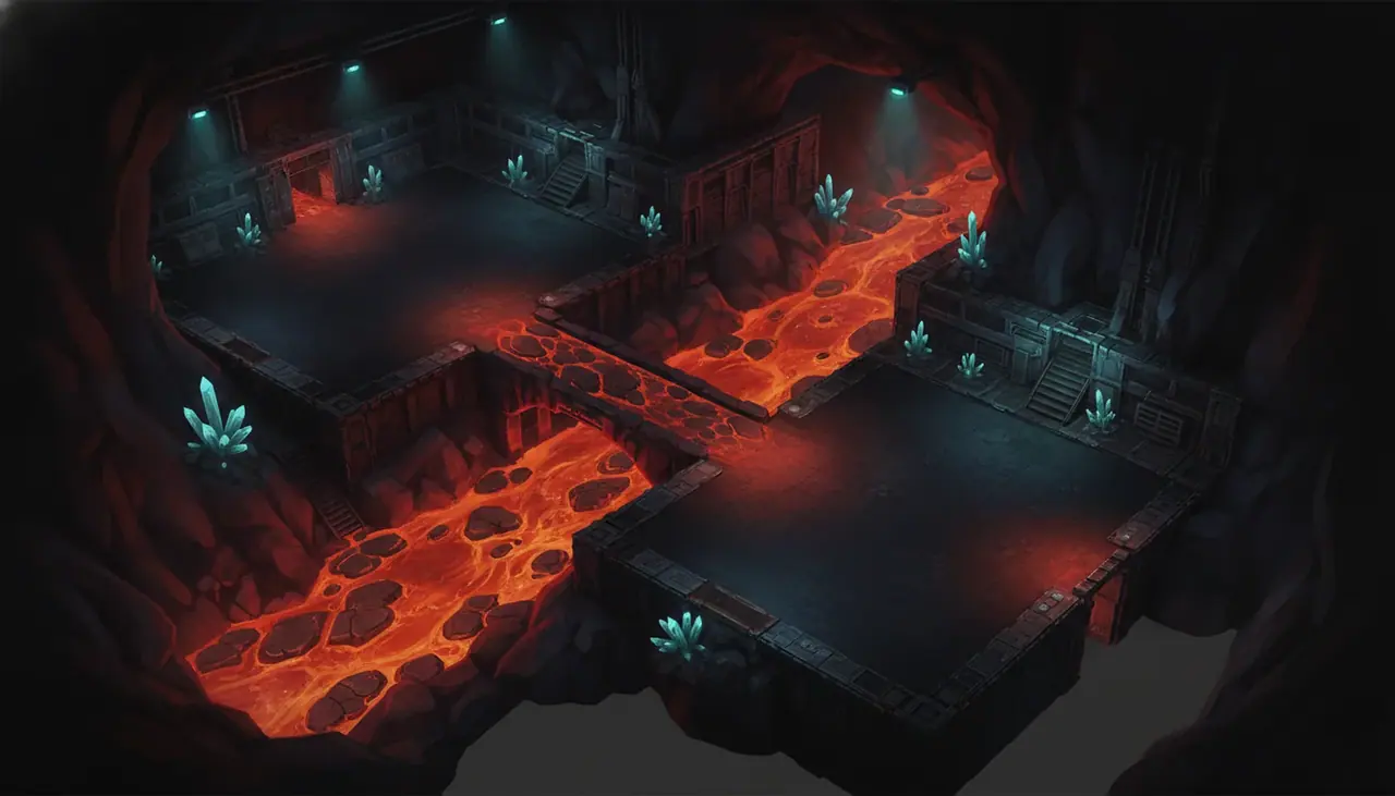 Concept: a lava crossing.