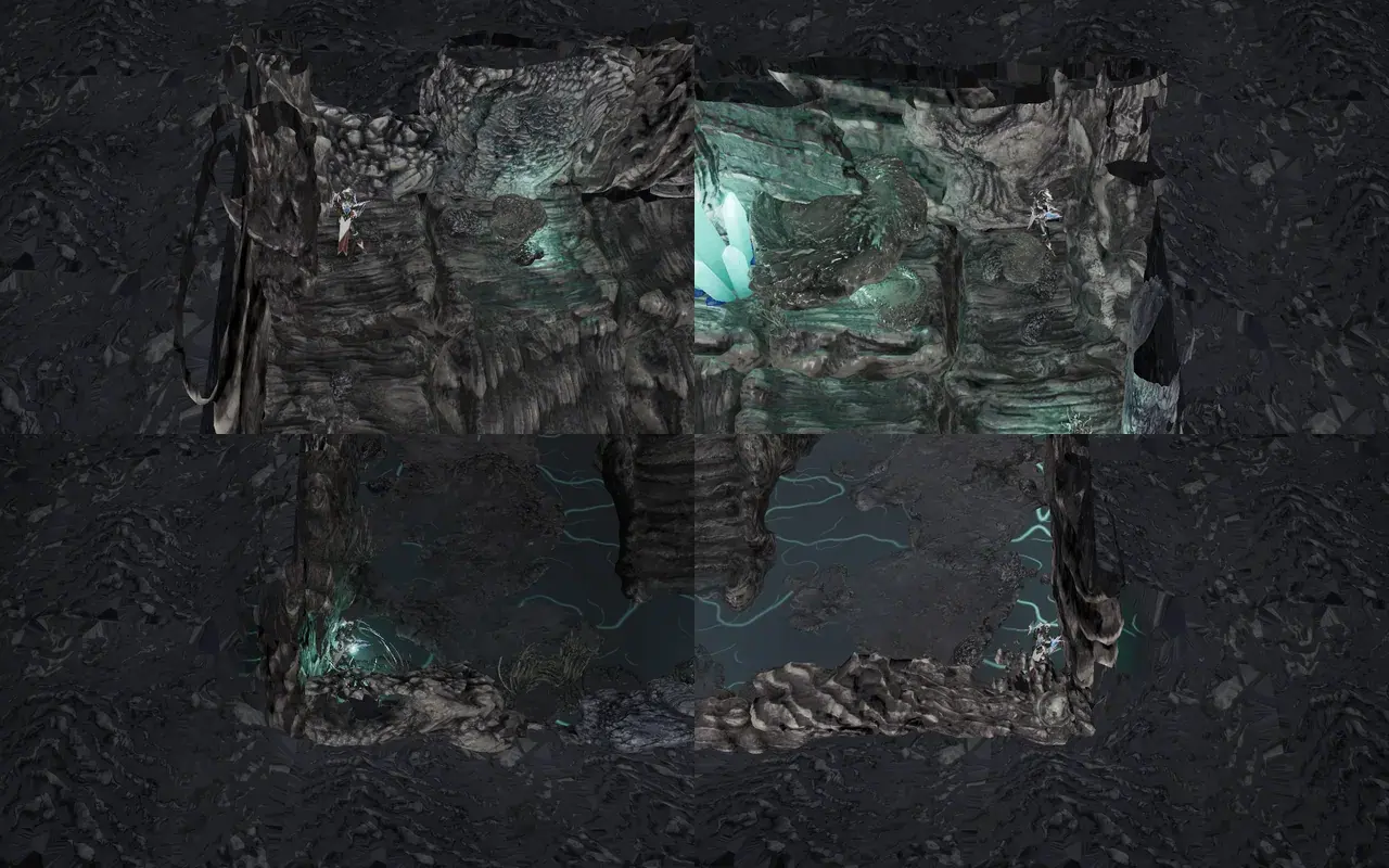 The three-tier cave loop, a descent room, after the pass.