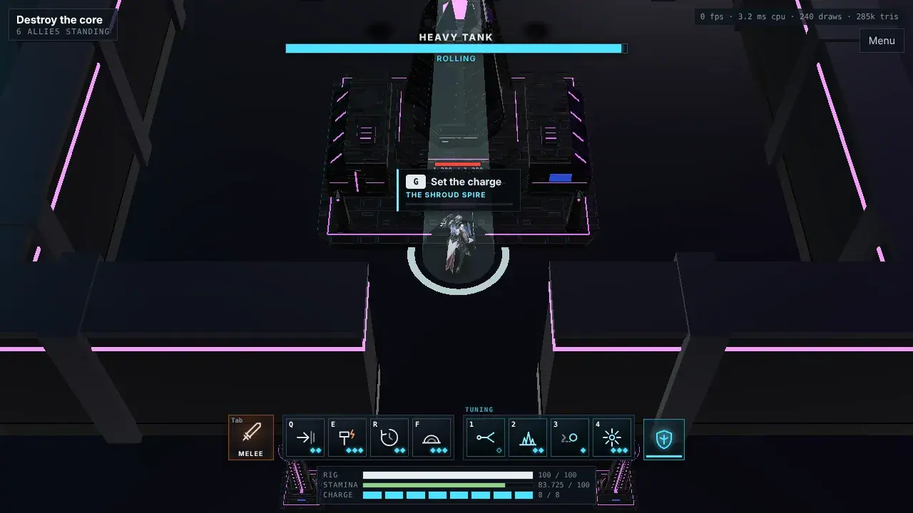 The core of an Umbra base, with a charge to set.