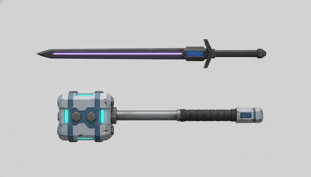 Concept: mono-edge blade and capacitor maul.