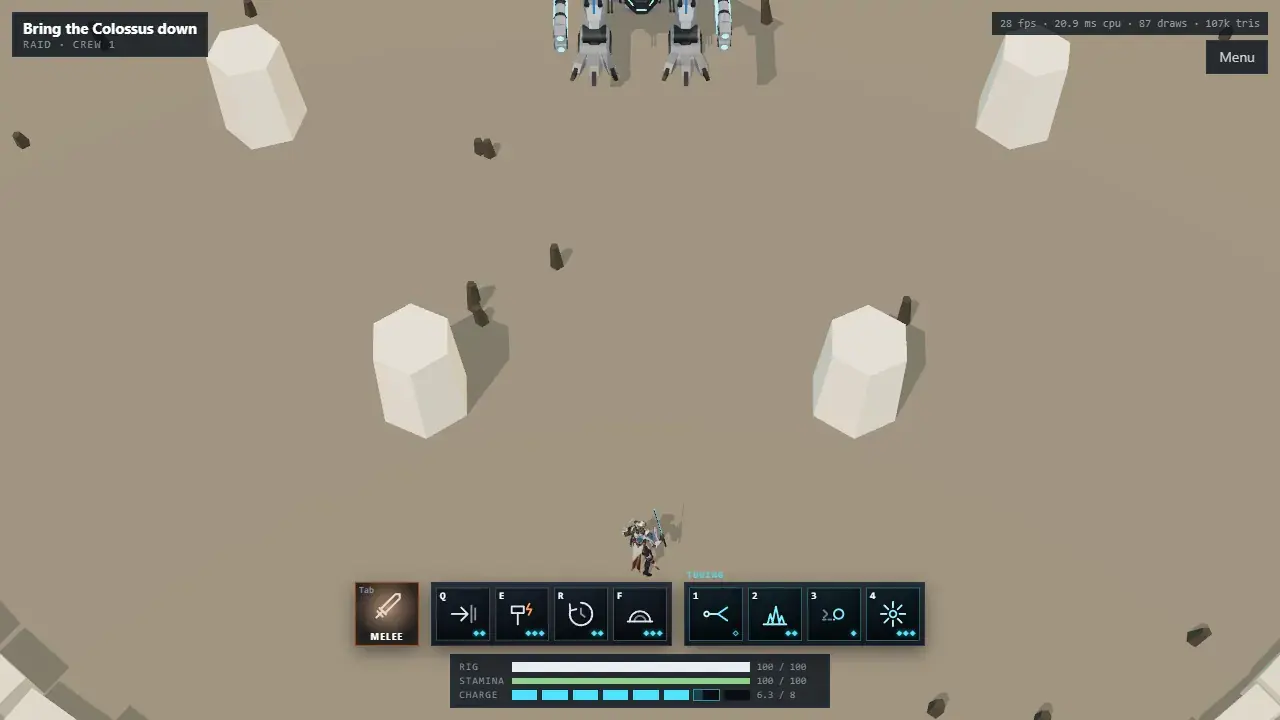 The Colossus arena's gate, before the arena rework.