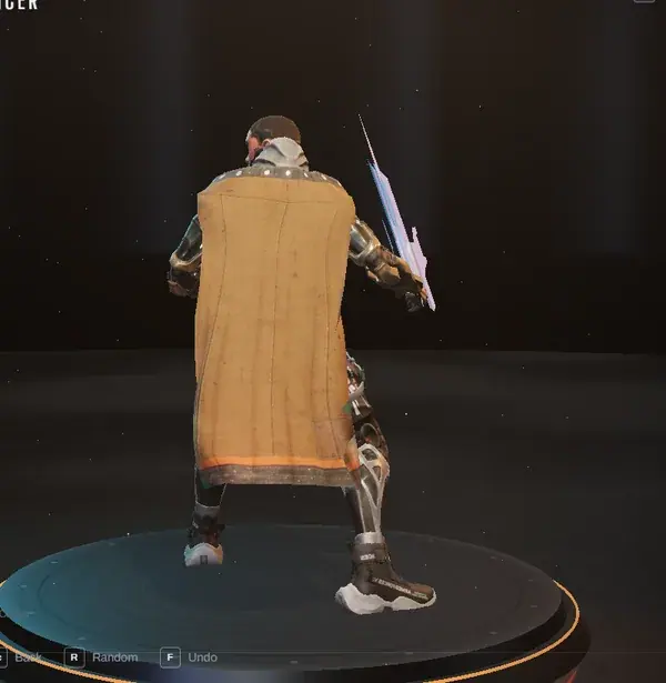 The cape in the creator, from behind.