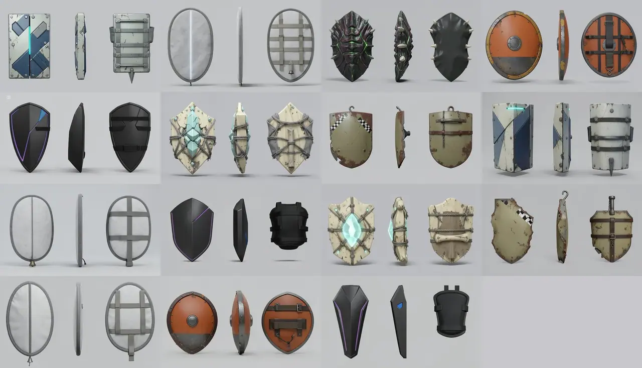 Concept: a sheet of 4B trials for the shields.