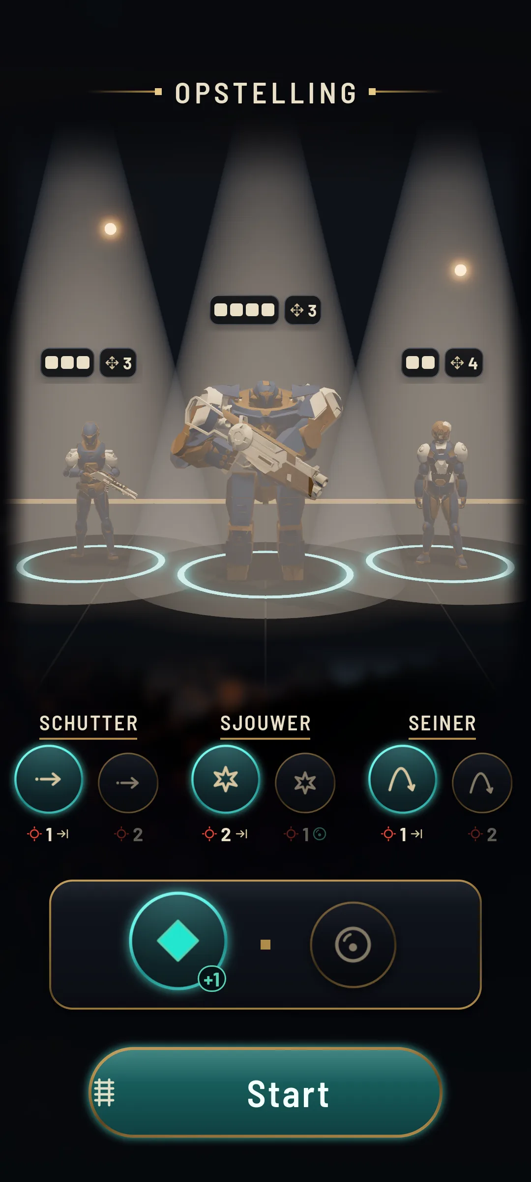 The lineup before a stretch: the squad on a muster platform.